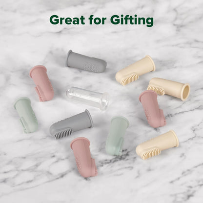 Haakaa Silicone Baby Finger Toothbrush – 0 Months+ | 2 Pack – Pea Green