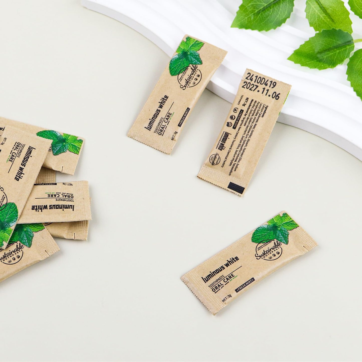 HAIFOTRVA 100 Pack Travel Size Toothpaste 0.105 oz Mint – Mini Disposables for Hotels & Guests