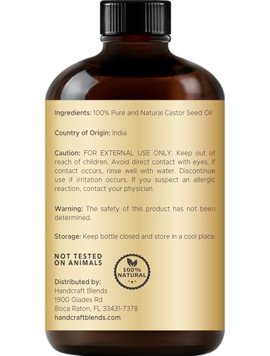 Handcraft Blends Cold-Pressed Jamaican Black Castor Oil - 4 oz | 100% Pure & Natural