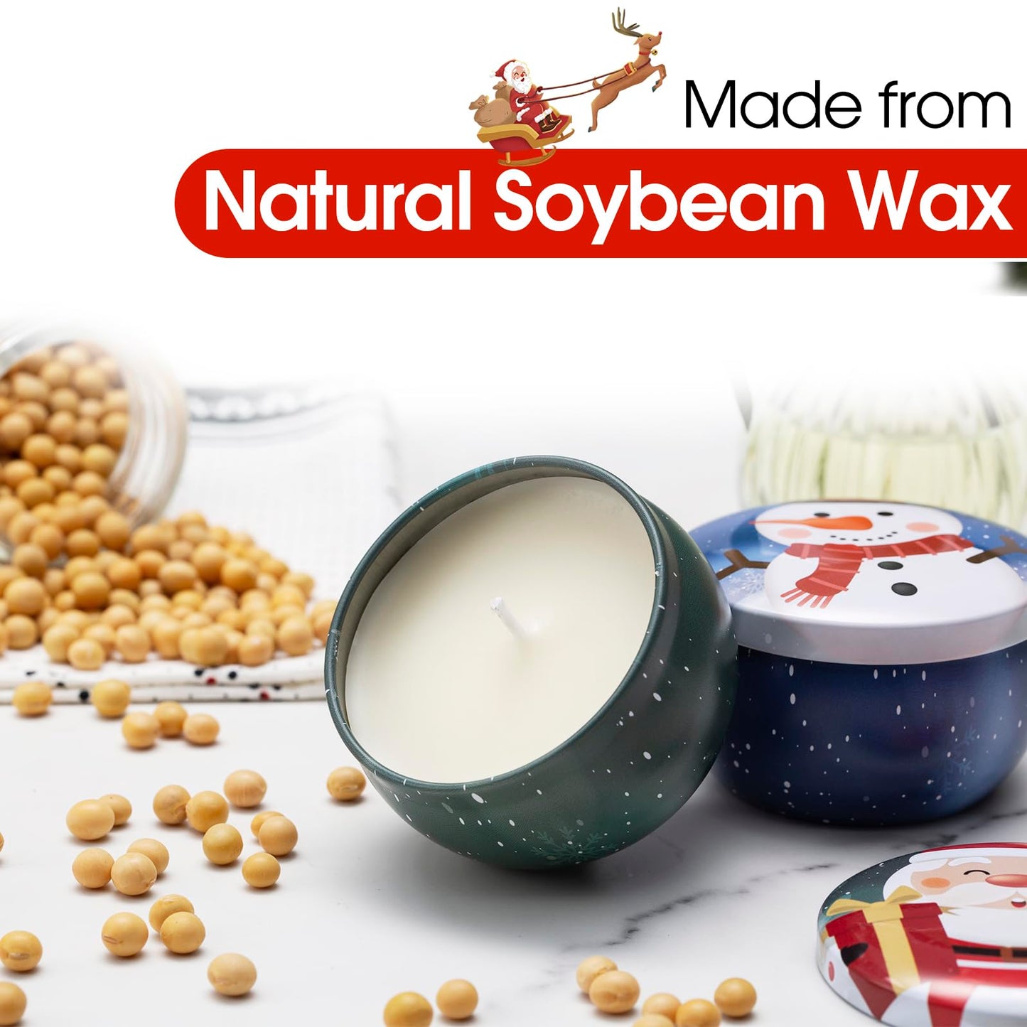 Hausware 3 Pack Scented Candles – Soy Wax, 72H Burn Time, Apple Cinnamon, Cedar & Vanilla Cake