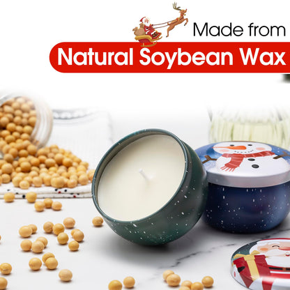Hausware 3 Pack Scented Candles – Soy Wax, 72H Burn Time, Apple Cinnamon, Cedar & Vanilla Cake