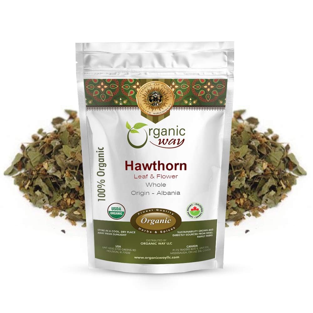 Organic Hawthorn Leaf & Flower Whole – Herbal Tea | European Wild-Harvest, Albania Origin | Kosher & USDA Certified | Non-GMO & Gluten Free | 2 oz