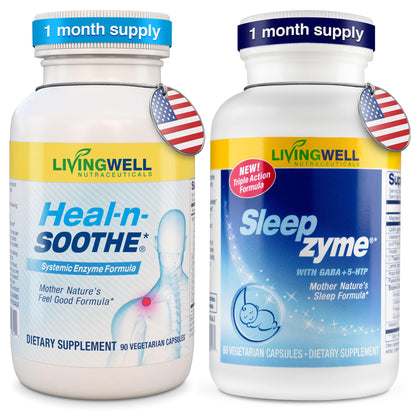 HEAL-N-SOOTHE & Sleepzyme Bundle — 60 Count Natural Sleep Aid