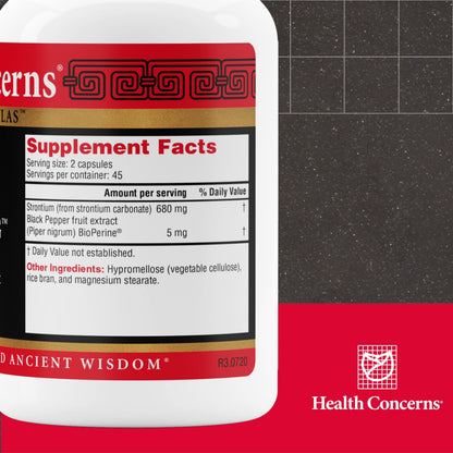 Health Concerns BioStrong - Bone Strength & Joint Support | Strontium + BioPerine | 90 Capsules