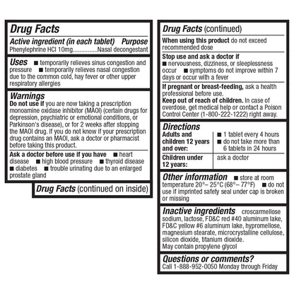 HealthA2Z Decongestant PE | Phenylephrine HCl 10 mg | Maximum Strength Nasal & Sinus Relief (300 Count, Pack of 2)