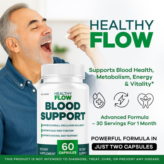 (2 Pack) Healthy Flow Blood Support – Premium Daily Capsules – 120 Count