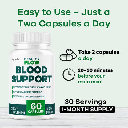 (2 Pack) Healthy Flow Blood Support – Premium Daily Capsules – 120 Count