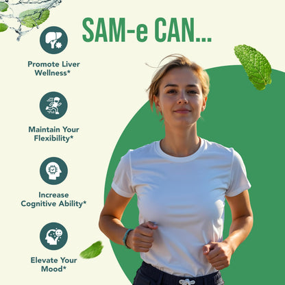 HealthyWayRx 1500mg SAM-e Supplement | High-Strength S-Adenosyl-L-Methionine for Brain, Mood & Liver Support
