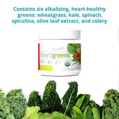 HeartGreens by humanN - Organic Greens Powder (Green Apple, 5.29 oz)