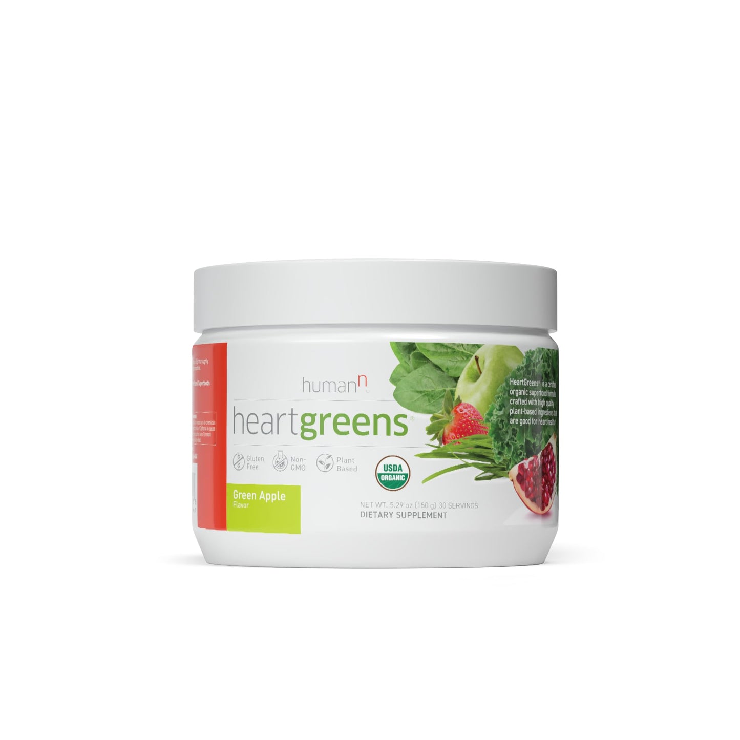 HeartGreens by humanN - Organic Greens Powder (Green Apple, 5.29 oz)