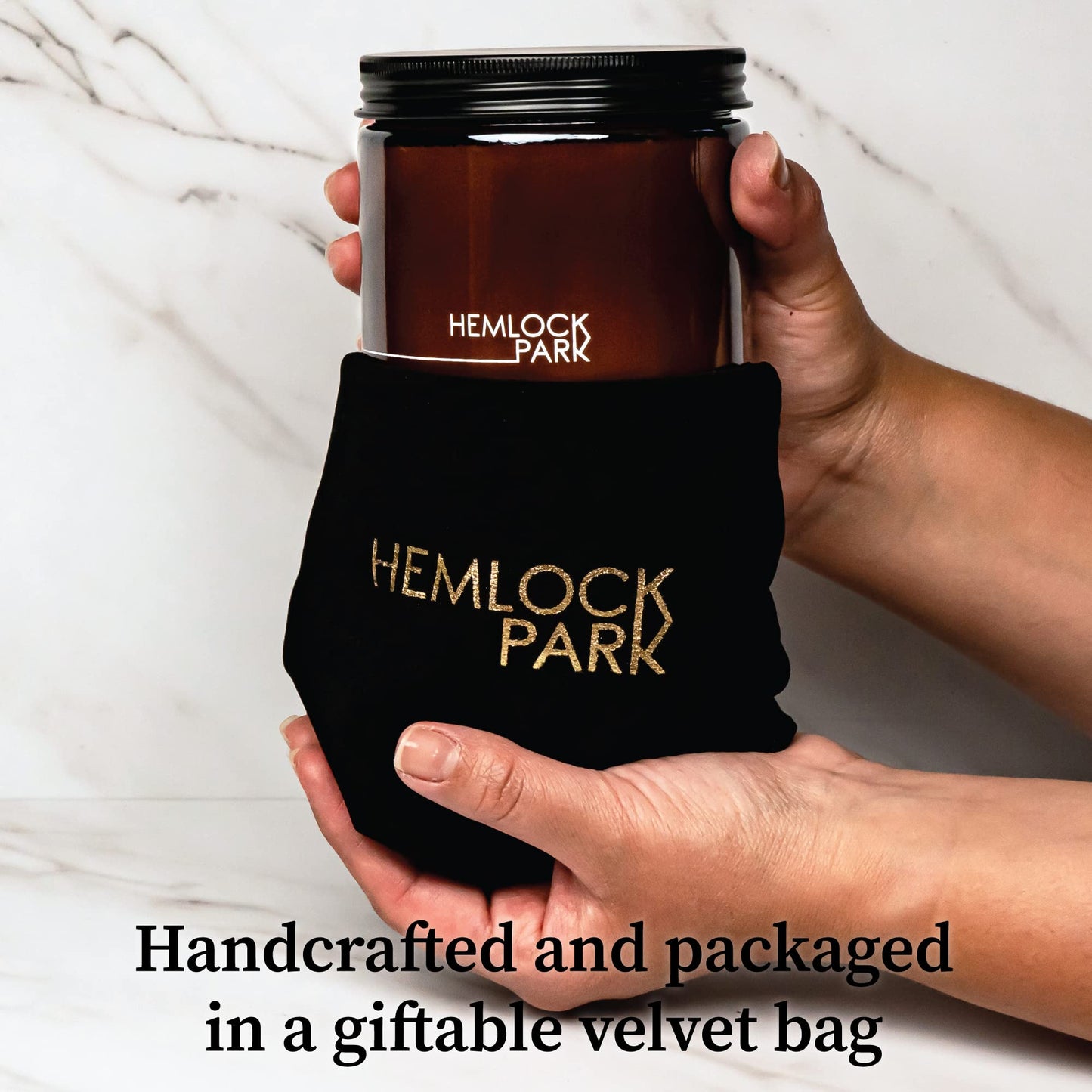 Hemlock Park Crackling Wood Wick Candle – Handcrafted with Natural Coconut Wax (16 oz, Yuzu Citrus)