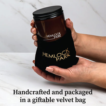 Hemlock Park Crackling Wood Wick Candle - Handcrafted with Natural Coconut Wax (8 oz) Blood Orange Sage