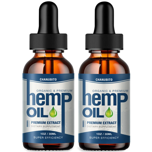 (2 Pack) Hemp Oil Organic High Potency - Mood Support, 1,000,000 Max Strength | Vegan, Non-GMO
