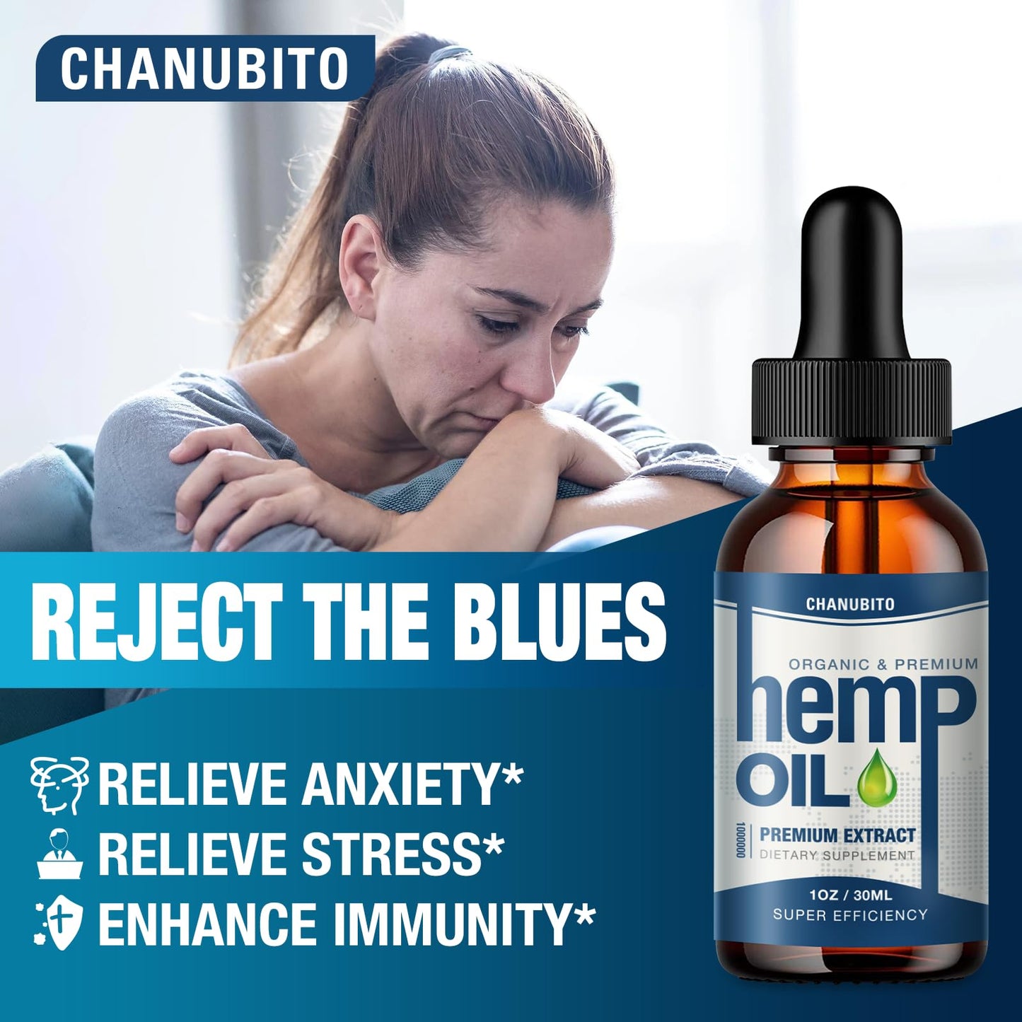 (2 Pack) Hemp Oil Organic High Potency - Mood Support, 1,000,000 Max Strength | Vegan, Non-GMO