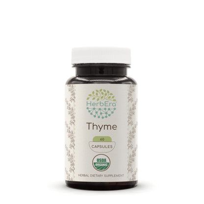 HerbEra Thyme 60 Capsules – 800 mg, USDA Organic Thyme (Thymus Vulgaris) Dried Leaf