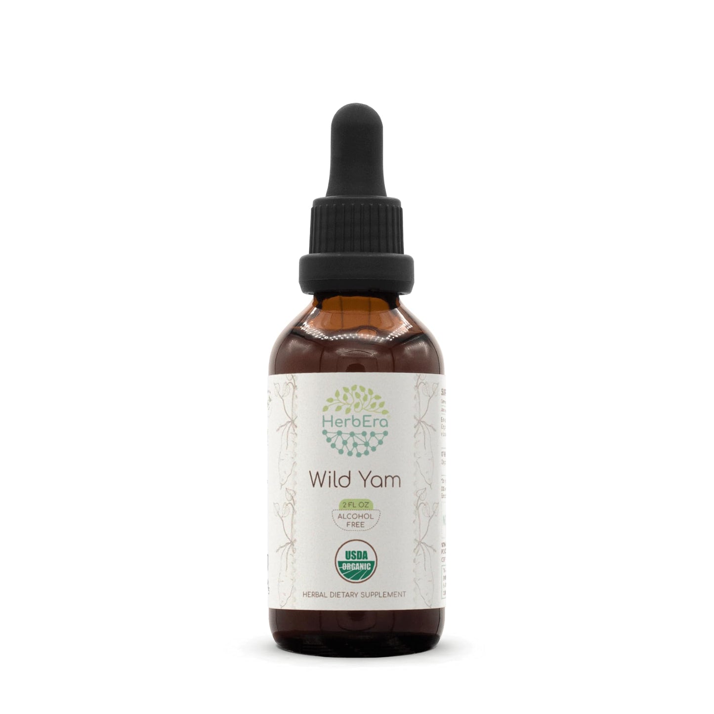 HerbEra Wild Yam B60 Alcohol-Free Herbal Tincture – USDA Organic, 2 fl oz