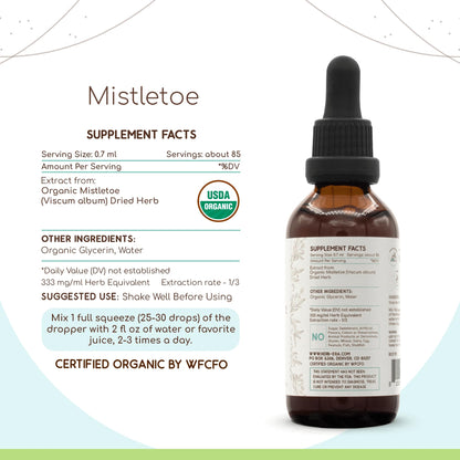 HerbEra Mistletoe B60 USDA Organic Tincture - Alcohol-Free, High-Potency Drops (2 oz)