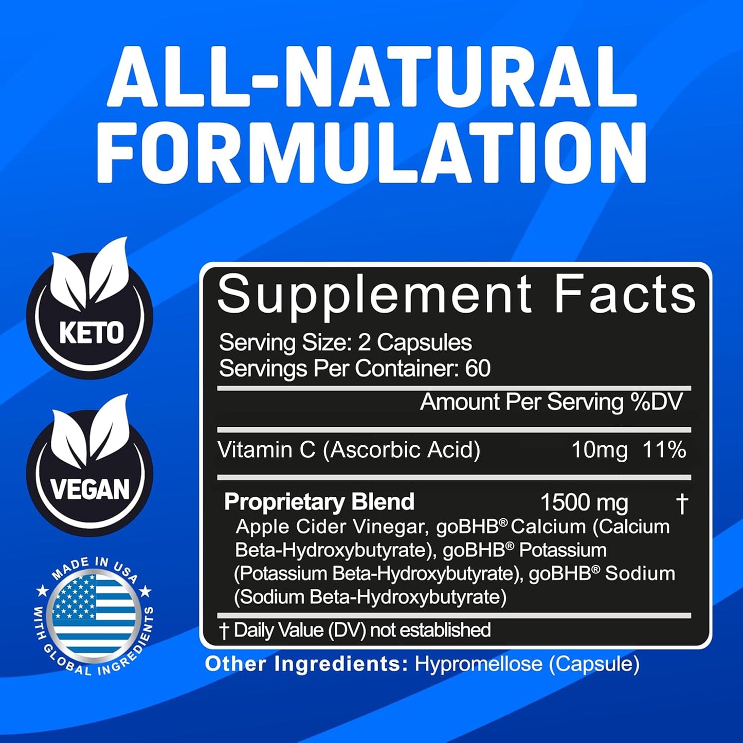Herbtonics Apple Cider Vinegar with Keto BHB Salts – GLP-1 & Appetite Support | 120 Keto ACV Capsules