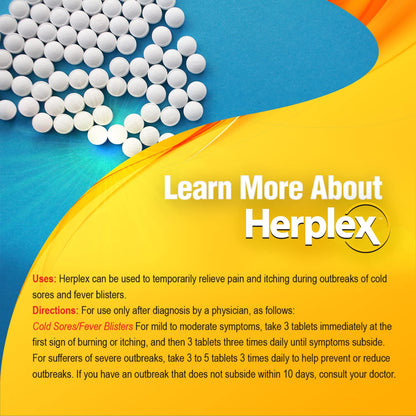 Herplex Premium Tablets | Non-Prescription Cold Sore Relief | 60 Tablets