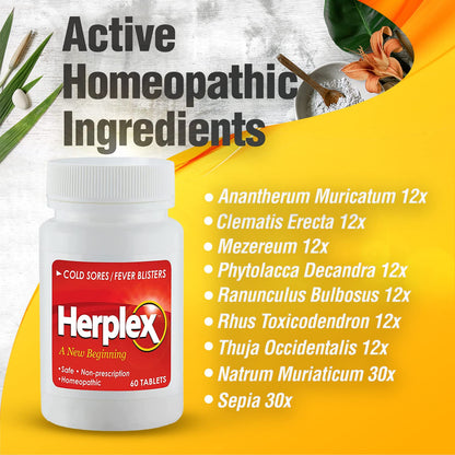 Herplex Premium Tablets | Nonprescription Cold Sore Relief (120 Tablets)