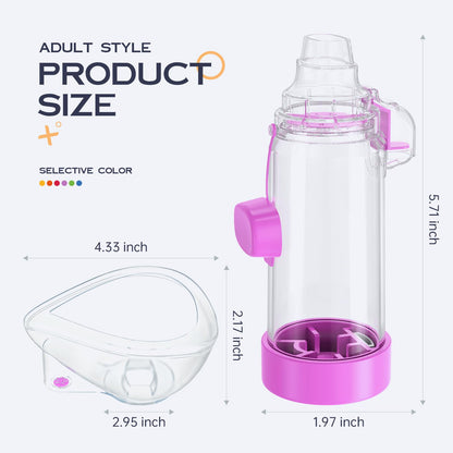 HEWEJA NESSI OTC Spacer - Handheld Inhaler Spacer for Infants, Children & Adults (Purple)