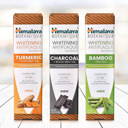 Himalaya Botanique Whitening Antiplaque Toothpaste – Bamboo & Sea Salt, Fluoride Free
