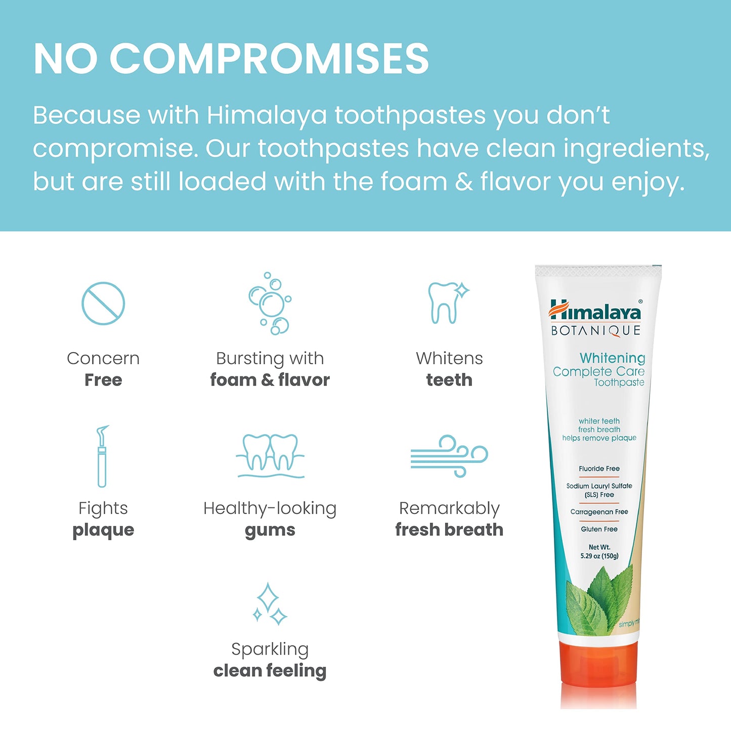 Himalaya Botanique Complete Care Whitening Toothpaste – Simply Mint, 5.29 oz
