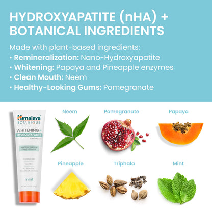 Himalaya Botanique Whitening Toothpaste with Nano Hydroxyapatite - Mint, 4 oz