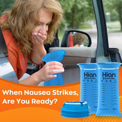 Hion Vomit Bags Disposable – 26 Pack, 1000ml Emesis Bags | Leak-Resistant, Medical-Grade & Portable
