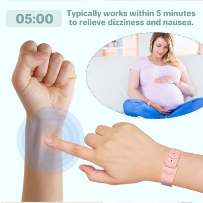 Motion Sickness Bracelets by Hion – 3-Pair Acupressure Wristbands for Nausea, Morning Sickness, Travel Relief