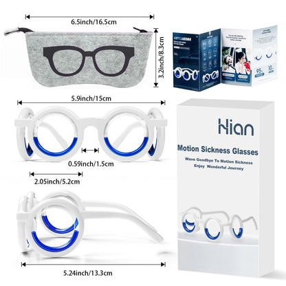 Hion Motion Sickness Glasses – Ultra-Light, Lensless, Travel-Ready (2 Pairs)
