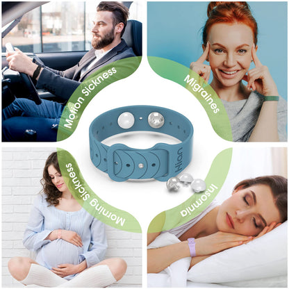 Hion Motion Sickness Wristbands (1 Pair) – Acupressure Anti-Nausea Bands for Travel, Morning Sickness, Pregnancy Nausea – Pine Green