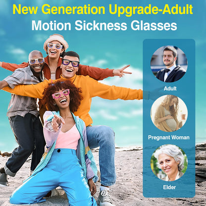 Hion Adult Anti-Motion Sickness Smart Glasses | Ultra-Light Liquid Glasses for Travel (Cars, Planes, Sea) – Black