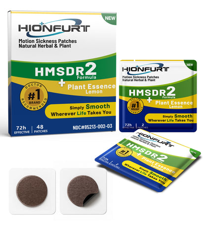 Hionfurt HMSDR2 Motion Sickness Patches – Lemon, 72-Hour, 48ct