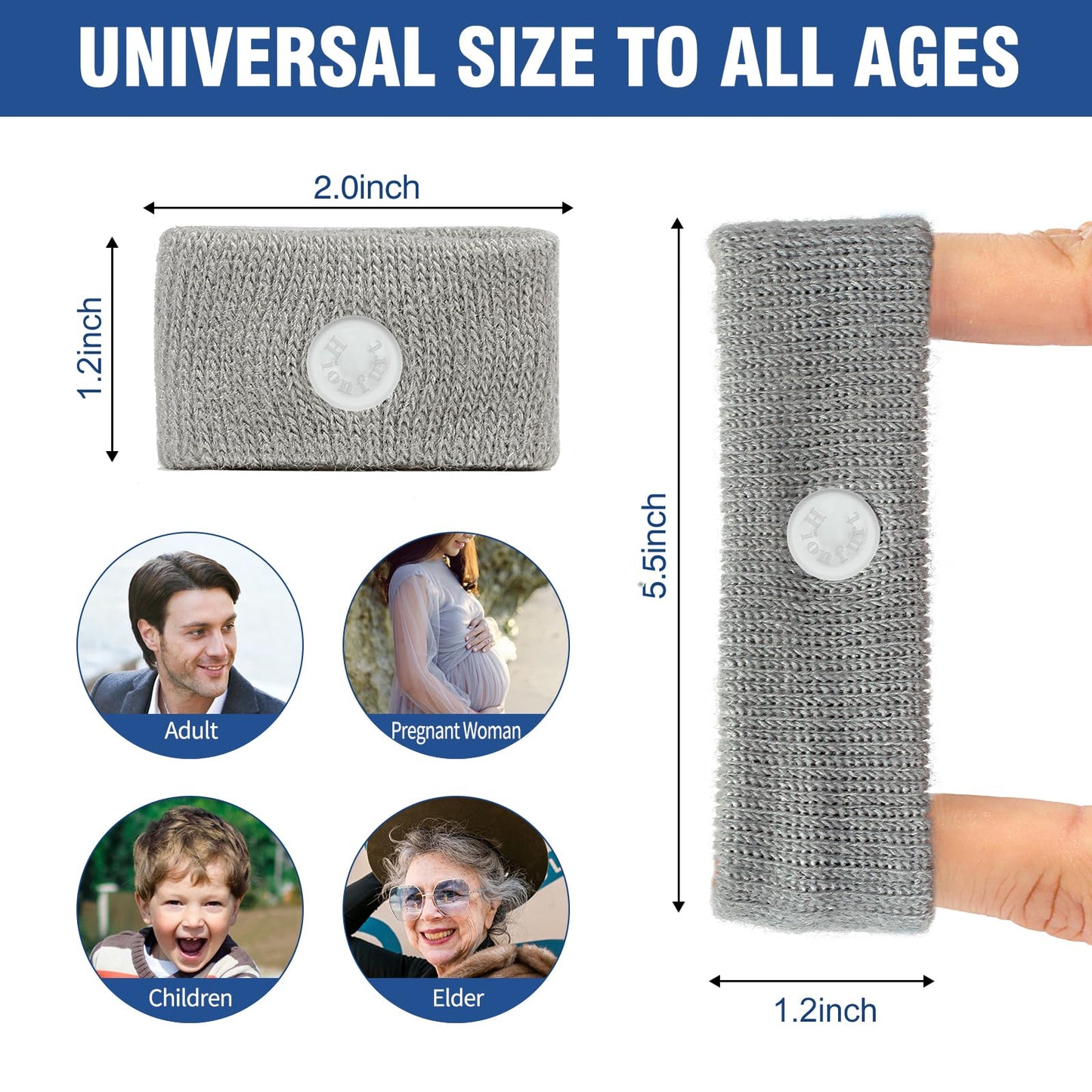 Hionfurt Motion Sickness Bands – Drug-Free Nausea Relief for Travel (3 Grey + 2 Black)