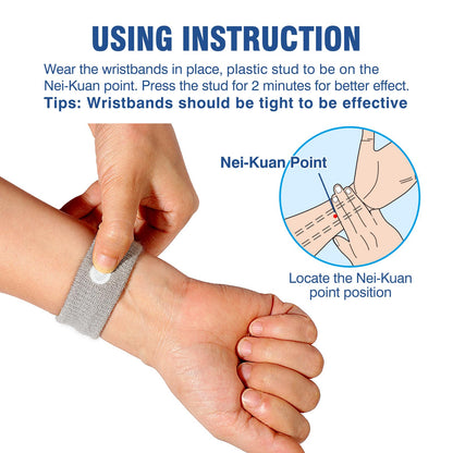 Hionfurt Motion Sickness Bands – 5 Pairs Nausea Relief Wristbands for Car, Sea & Air Sickness