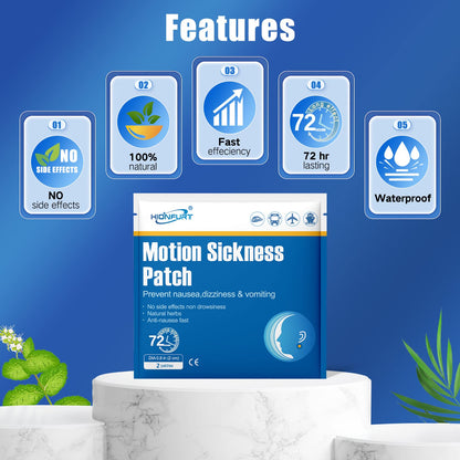 Hionfurt 16ct Motion Sickness Patches – Non-Drowsy, Lasts 72 Hours for Sea & Travel