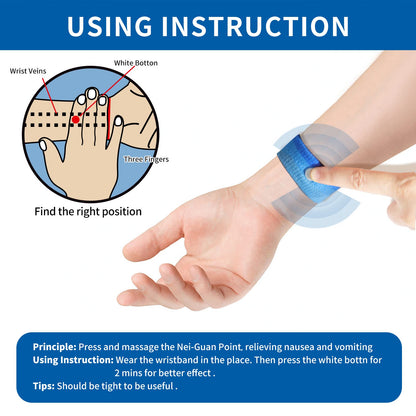 HIONXMGA 6 Pairs Motion Sickness Bands – Natural Acupressure Nausea Relief for Car, Cruise & Flight Travel (Adults & Kids)