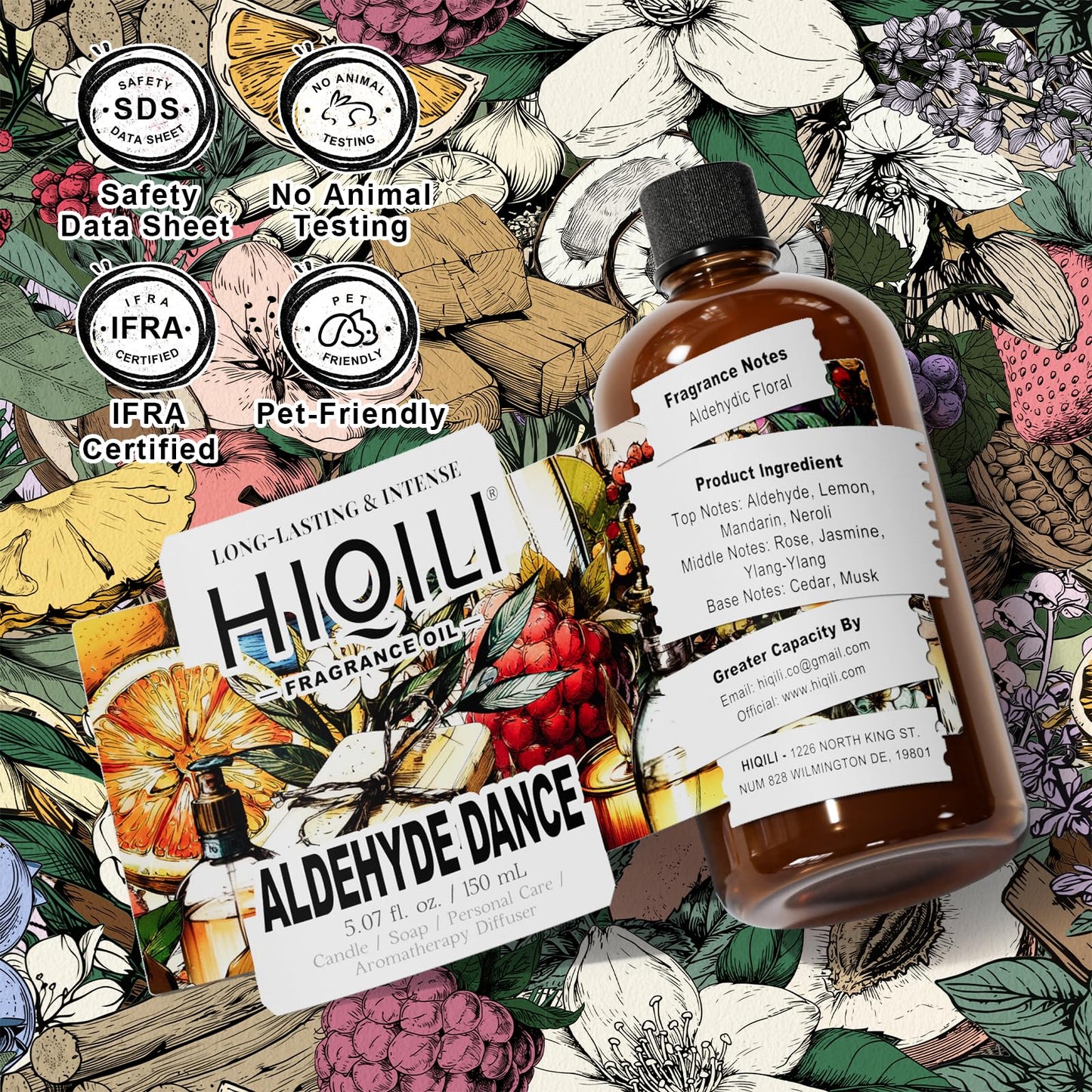 HIQILI Aldehyde Dance Fragrance Oil – 5.07 Fl Oz for Candles, Diffusers & DIY