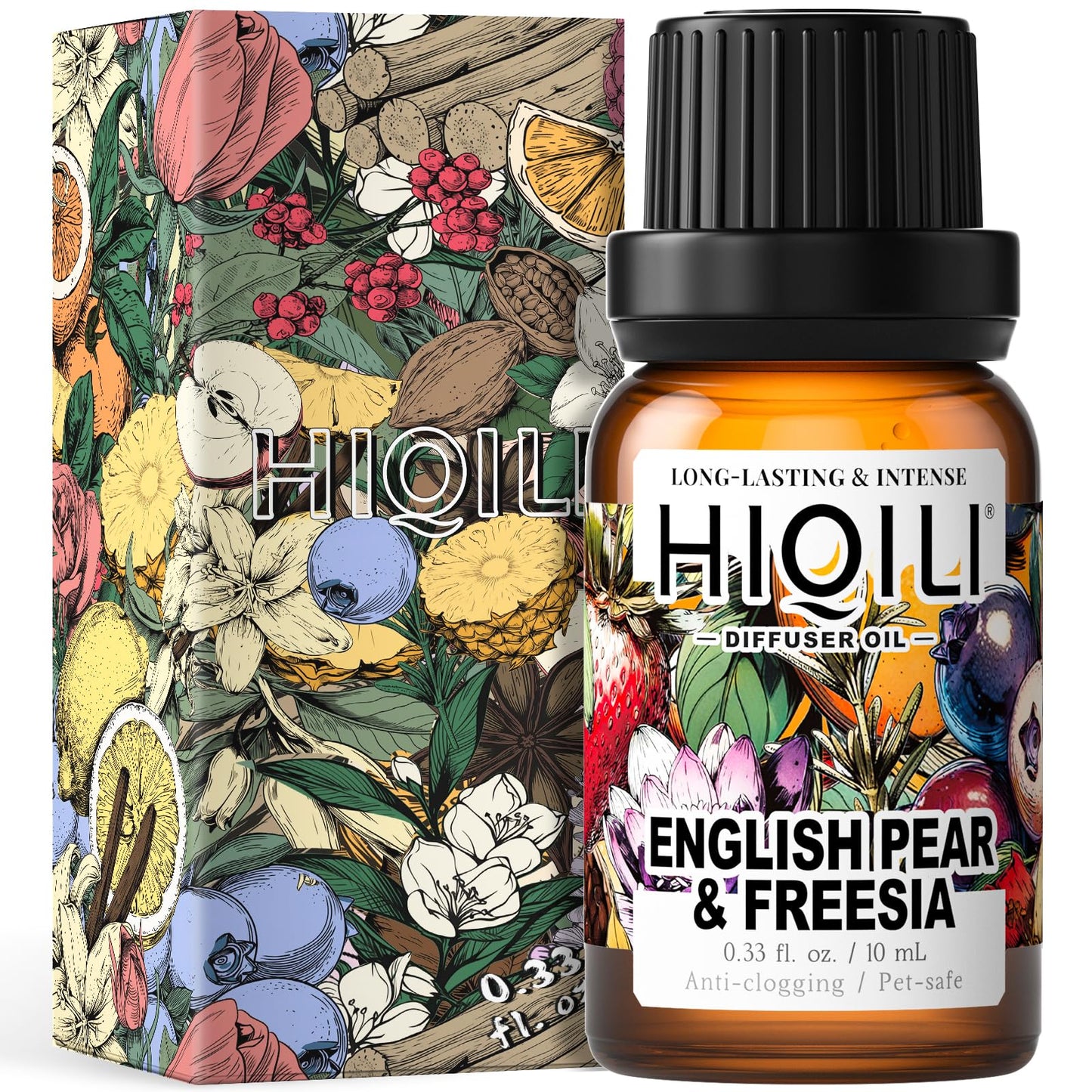 HIQILI English Pear & Freesia Diffuser Oil – Long-Lasting Refills 0.34 fl oz