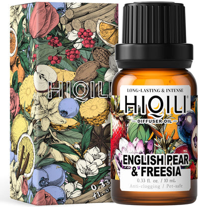 HIQILI English Pear & Freesia Diffuser Oil – Long-Lasting Refills 0.34 fl oz