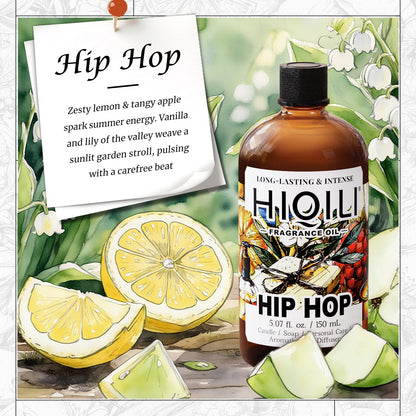 HIQILI Hip Hop Fragrance Oil – Lemon & Green Apple (5.07 Fl Oz) for Diffusers, Candles & Soaps