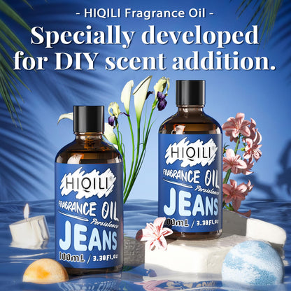 HIQILI Jeans Fragrance Oil - Diffuser, Candles & Soap - 3.38 Fl Oz