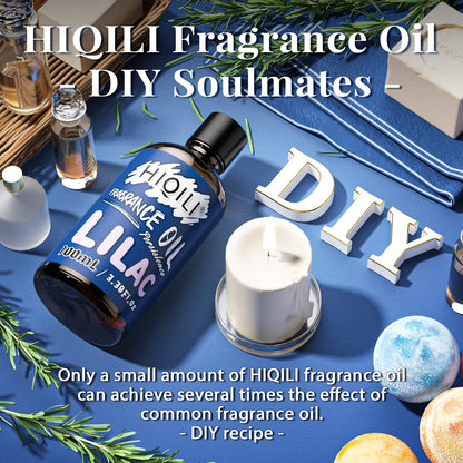 HIQILI Lilac Fragrance Oil – Long-Lasting Floral Scent for Candle, Soap, Perfume Making & Diffuser (3.38 Fl Oz)