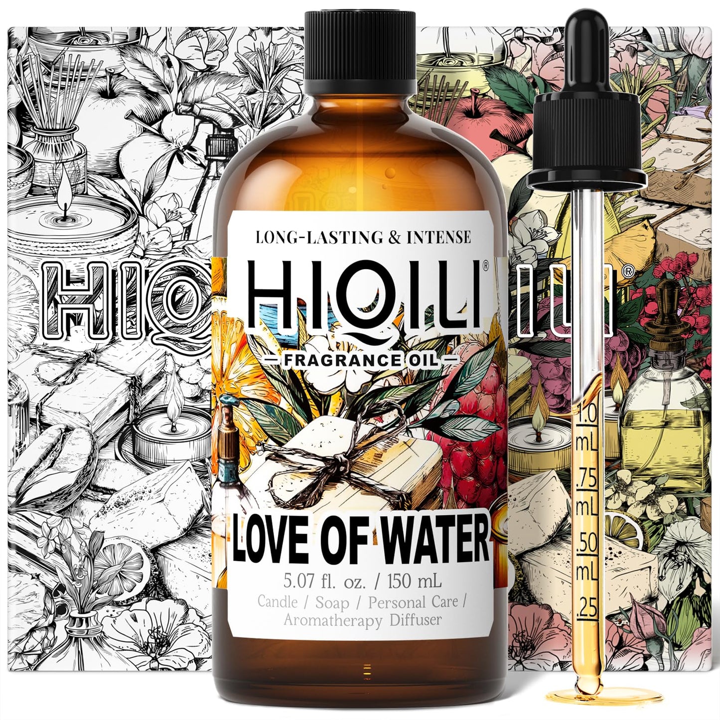 HIQILI Love of Water Fragrance Oil for Aromatherapy Diffuser – Inspired by Kenz. o's L'Eau – 5.07 Fl Oz