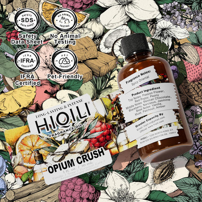 HIQILI Opium Crush Fragrance Oil – Vanilla & Chocolate Scent for Candle, Soap, Diffuser, Hair Care (1 Fl Oz)