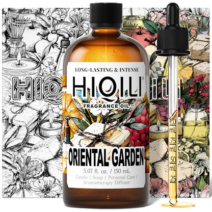 HIQILI Oriental Garden Fragrance Oil – Candle & Soap Making (5.07 Fl Oz) – Luxury Hotel Scents
