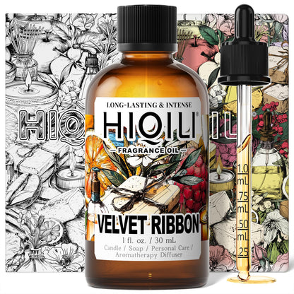 HIQILI Velvet Ribbon Fragrance Oil – Rich Floral Scent with Jasmine, Vanilla & Tuberose for Diffusers & DIY (1 Fl Oz)