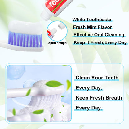 HOIQIRY 100 Tubes Extra Small Travel Toothpaste – Mint, 0.35 oz/10 g Bulk Singles for Hotels & Travel