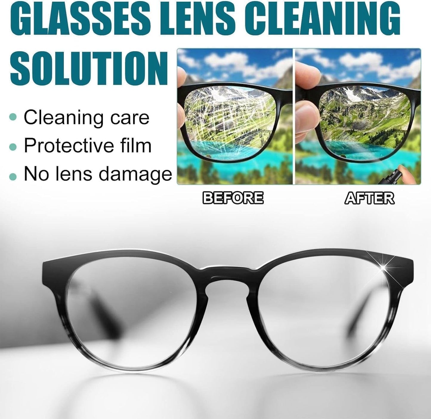 2PCs Lens Scratch Remover for Eyeglasses - Scratch Removal Spray